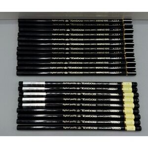 Tombow Lot of 21 Drafting Pencils Mono H, HB3, 3B; Mono 100 3B, 6B: Never Used